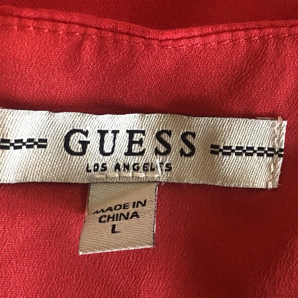 Guess Spike Punch Nathaly Cutout A-Line Mini Dress Size L Red Pink New - Picture 8 of 11
